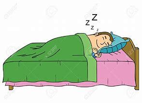 Carton of a person sleeping soundly in a comfortable bed